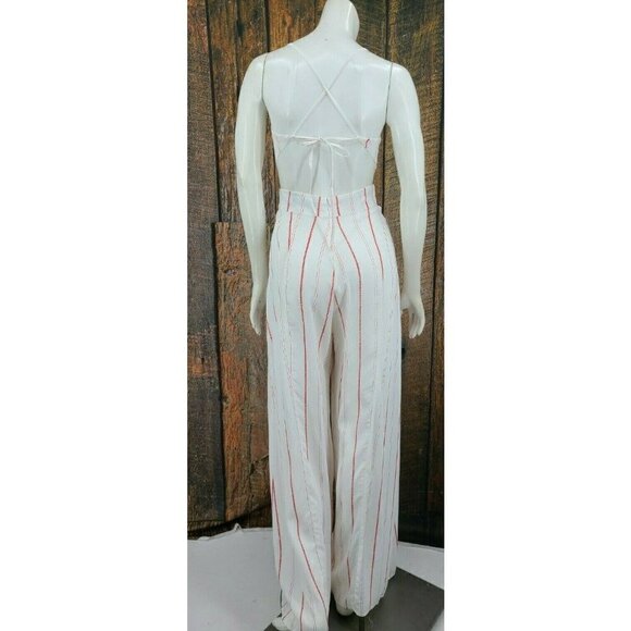 New Flynn Skye Joy Jumper Womens Small Spanish Stripe Red White Jumpsuit - Picture 8 of 12